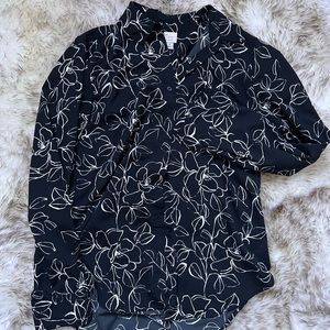 A New Day Floral Button Up Blouse